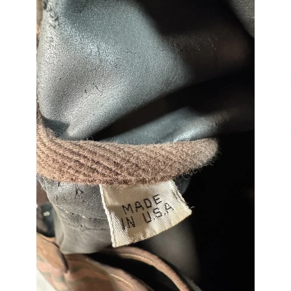 Vintage Armani Jeans Messenger Bag Large Denim Leather Striped Rare MADE IN USA